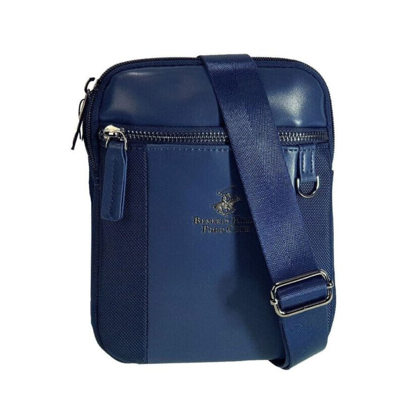 Beverly Hills Polo Club Ανδρικό Τσαντάκι Χιαστί Μπλέ BH-8491 BLUE