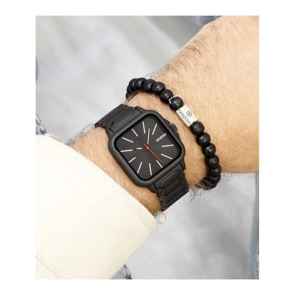 OOZOO Timepieces Ανδρικό Ρολόι Μαύρο Μεταλλικό Μπρασελέ C11609