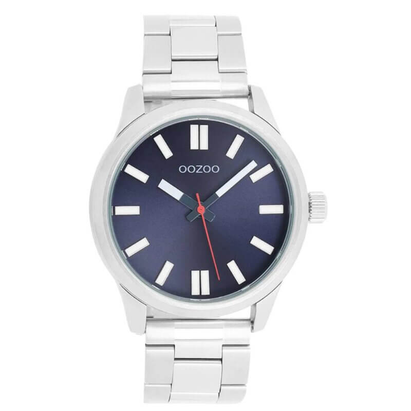 OOZOO Timepieces Ανδρικό Ρολόι Μεταλλικό Μπρασελέ Ασημί C11615