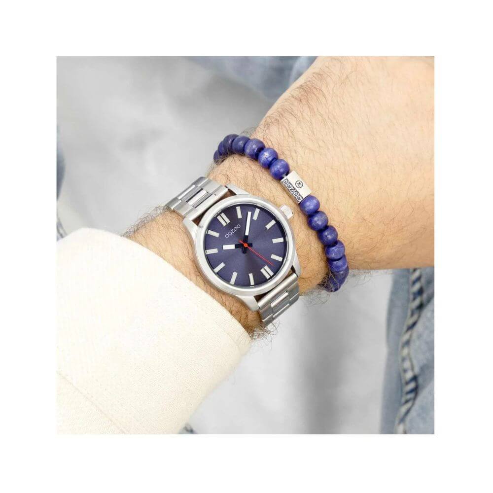 OOZOO Timepieces Ανδρικό Ρολόι Μεταλλικό Μπρασελέ Ασημί C11615