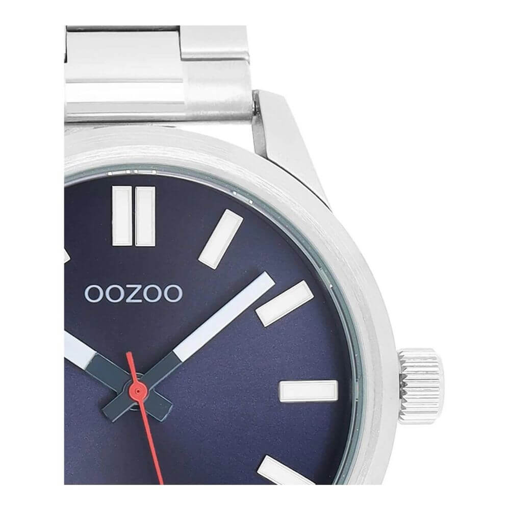 OOZOO Timepieces Ανδρικό Ρολόι Μεταλλικό Μπρασελέ Ασημί C11615