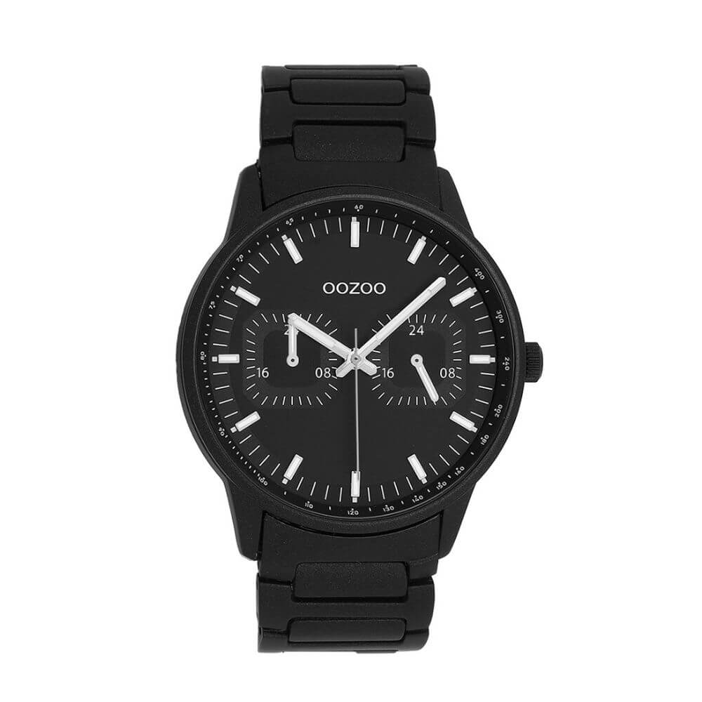 OOZOO Timepieces Ανδρικό Ρολόι Μαύρο Μεταλλικό Μπρασελέ C11624