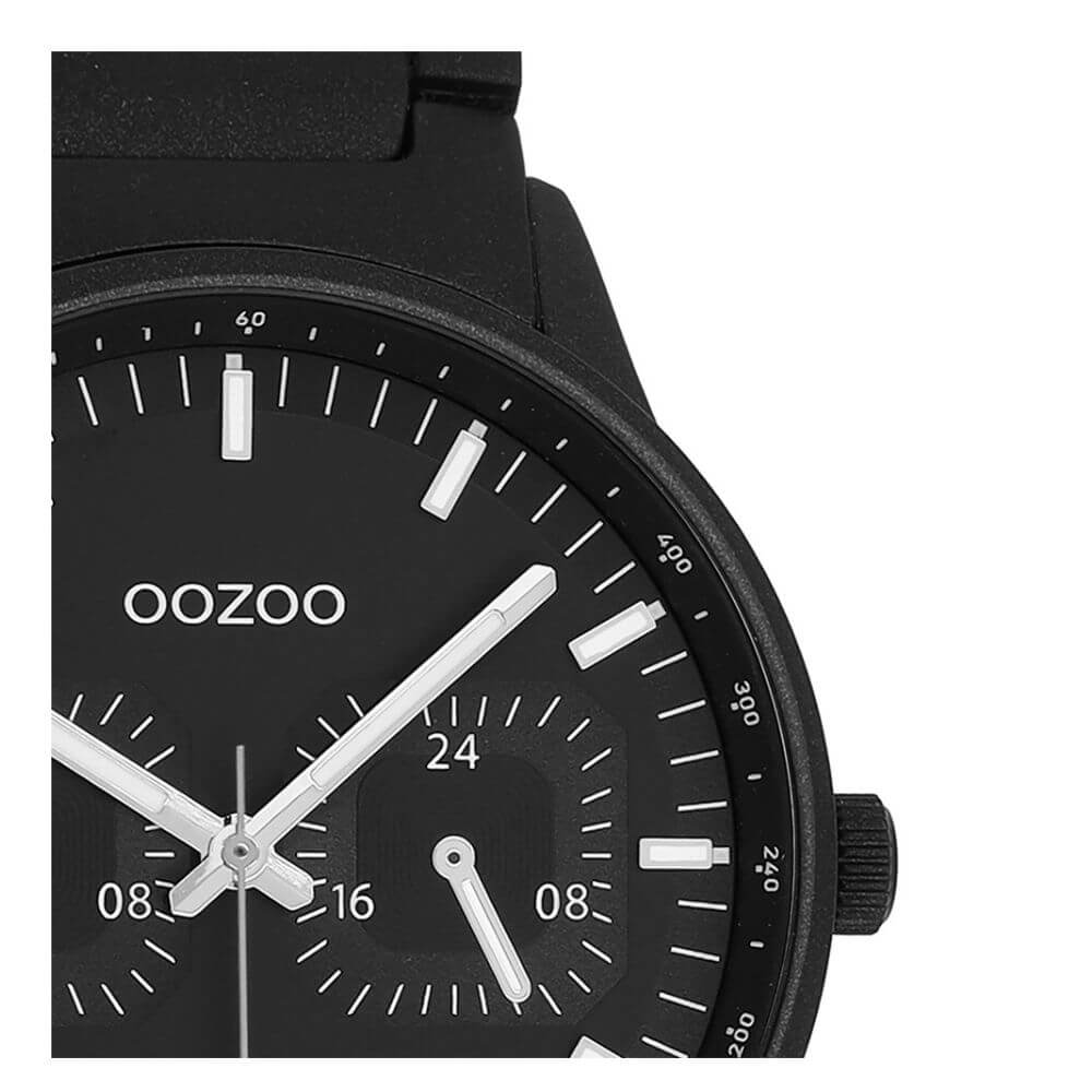 OOZOO Timepieces Ανδρικό Ρολόι Μαύρο Μεταλλικό Μπρασελέ C11624