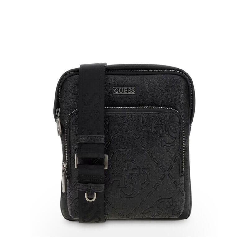 GUESS Boston Ανδρικό Τσαντάκι Crossbody Flat Μαύρο HMBOMGP5423-BLA