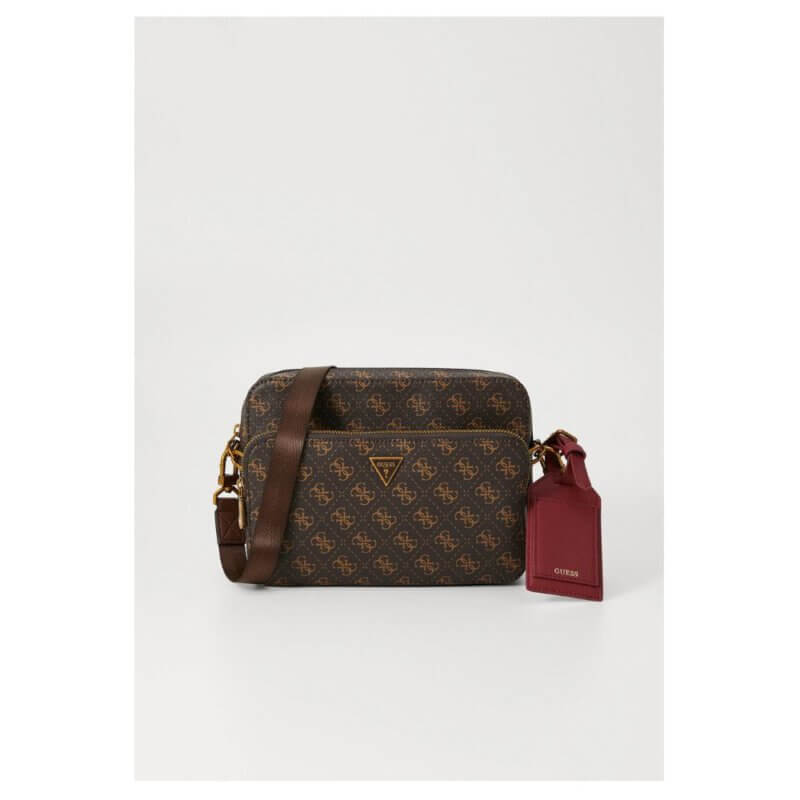 GUESS Milano Saffiano Ανδρικό Τσαντάκι Crossbody Καφέ HMMILOP5222-OHY