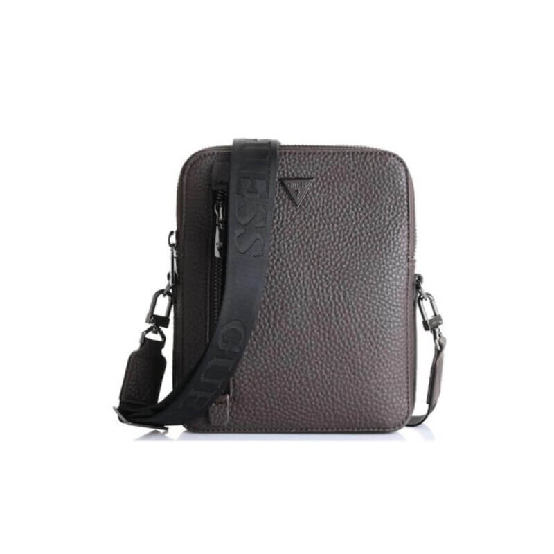 GUESS Torino Ανδρικό Τσαντάκι Χιαστί Καφέ HMTOGRP5218-DKO