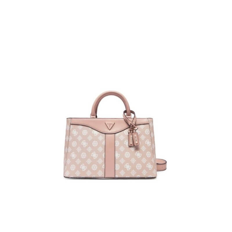 GUESS Dorys Luxury Satchel Γυναικεία Τσάντα Χειρός Ρόζ HWPG9521060-SAND LOGO
