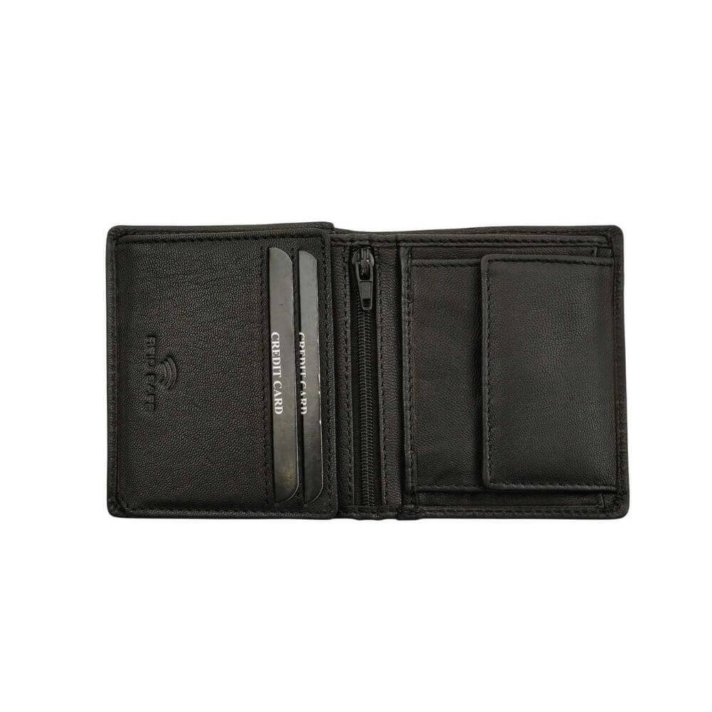 DASTON Ανδρικό Δερμάτινο Πορτοφόλι Μαύρο RFID 035- BLACK