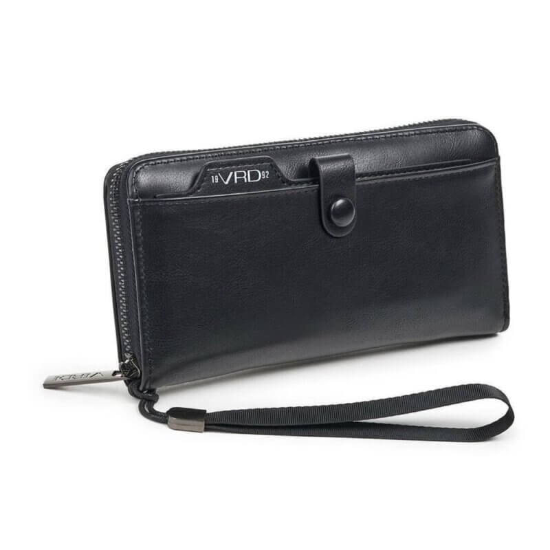 VERDE Ανδρικό Μεγάλο Πορτοφόλι Μαύρο 09-0217-BLACK