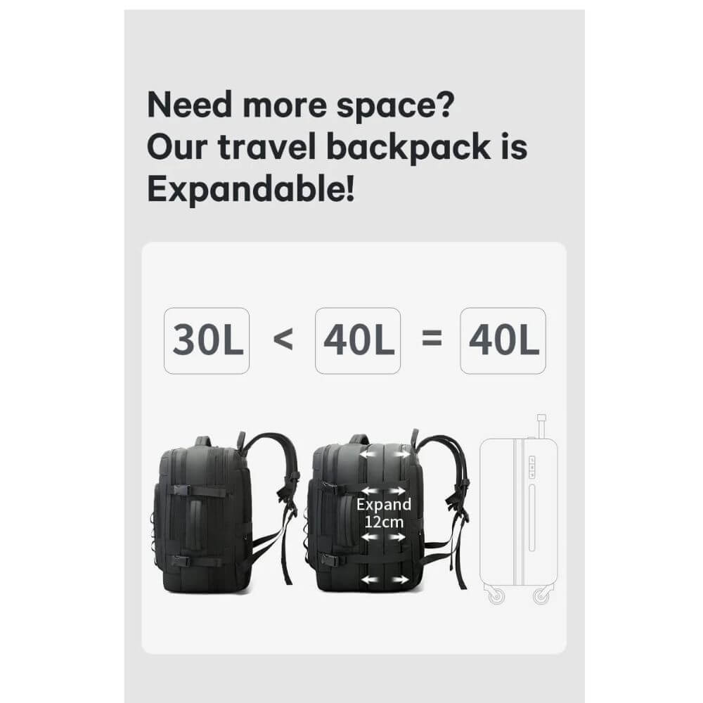 BANGE Ανδρικό Σακίδιο Ταξιδίου Καμπίνας Μαύρο 3055 Black