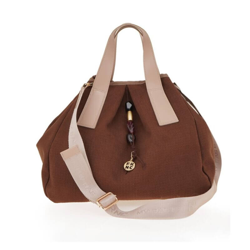 FRNC Γυναικεία Τσάντα Χειρός/Χιαστί Καφέ 5561 COF