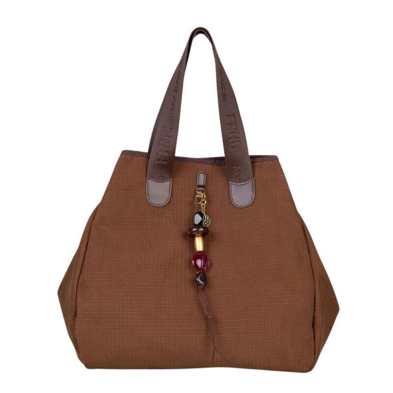 FRNC Γυναικεία Τσάντα Ώμου Καφέ 5566 COF