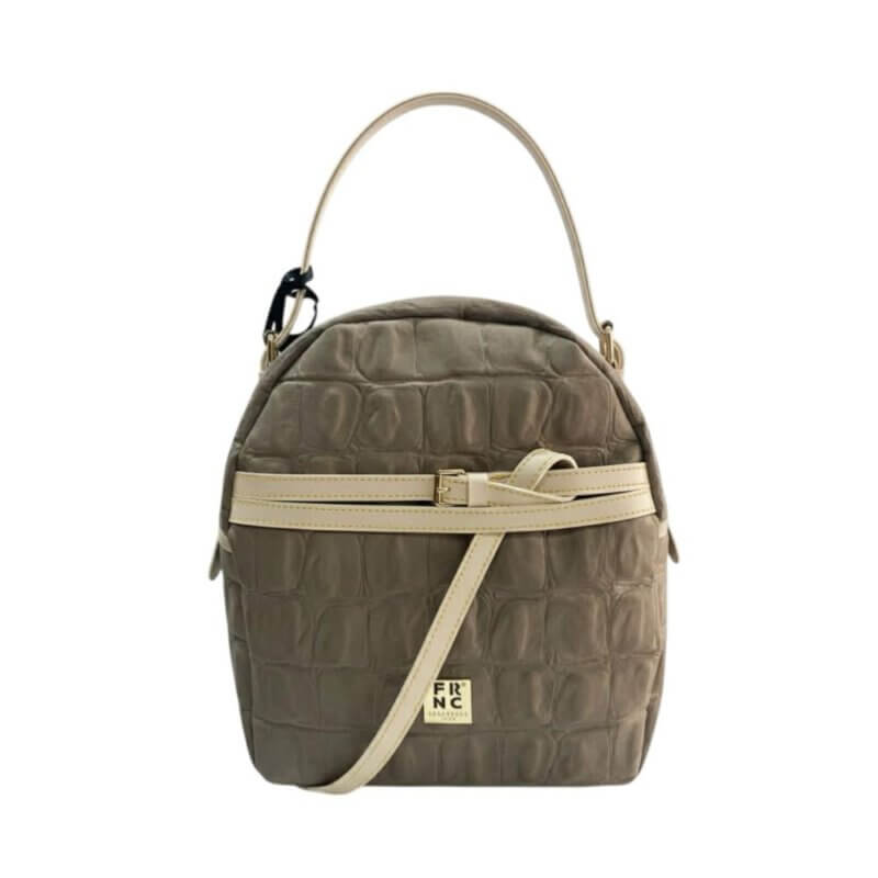 FRNC Γυναικεία Τσάντα Ώμου Πλάτης Γκρί 6106 ELE