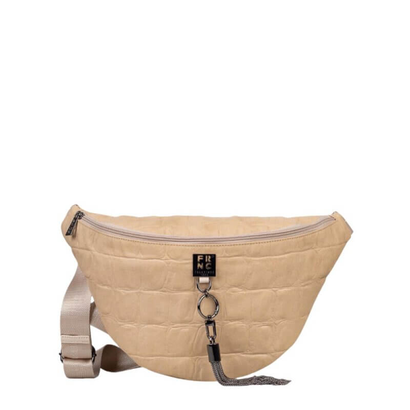 FRNC Γυναικεία Τσάντα Μέσης/Crossbody Μεγάλου Μεγέθους Μπέζ 6131 BG