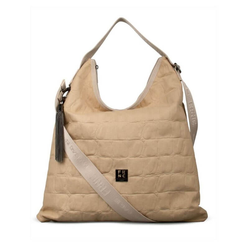FRNC Γυναικεία Τσάντα Ώμου/Χιαστί Μπέζ 6142 BG