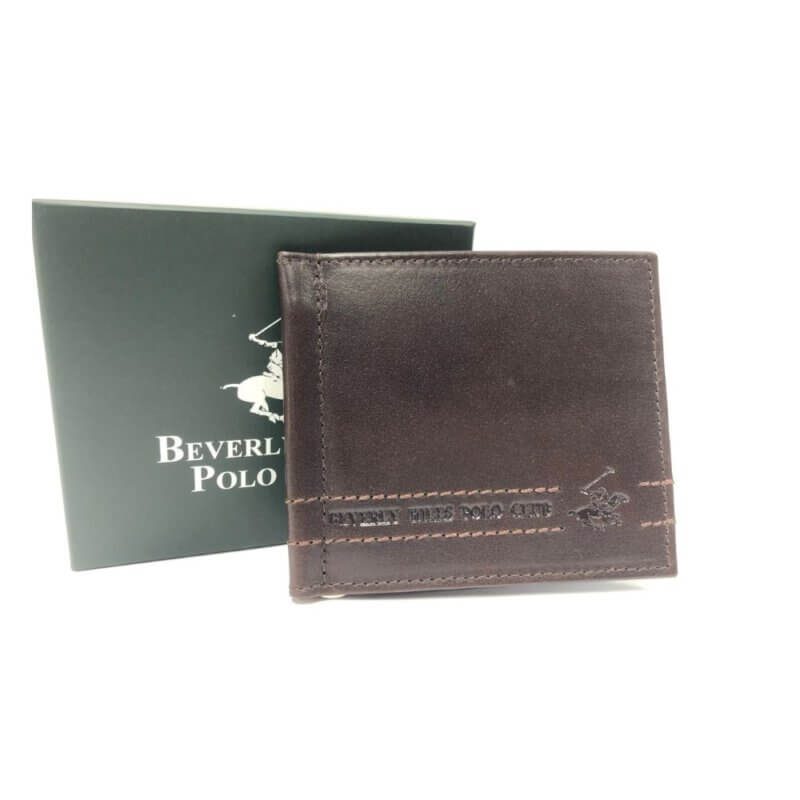 Beverly Hills Polo Club Ανδρικό Πορτοφόλι Για Κάρτες Καφέ BH-1745 MORO