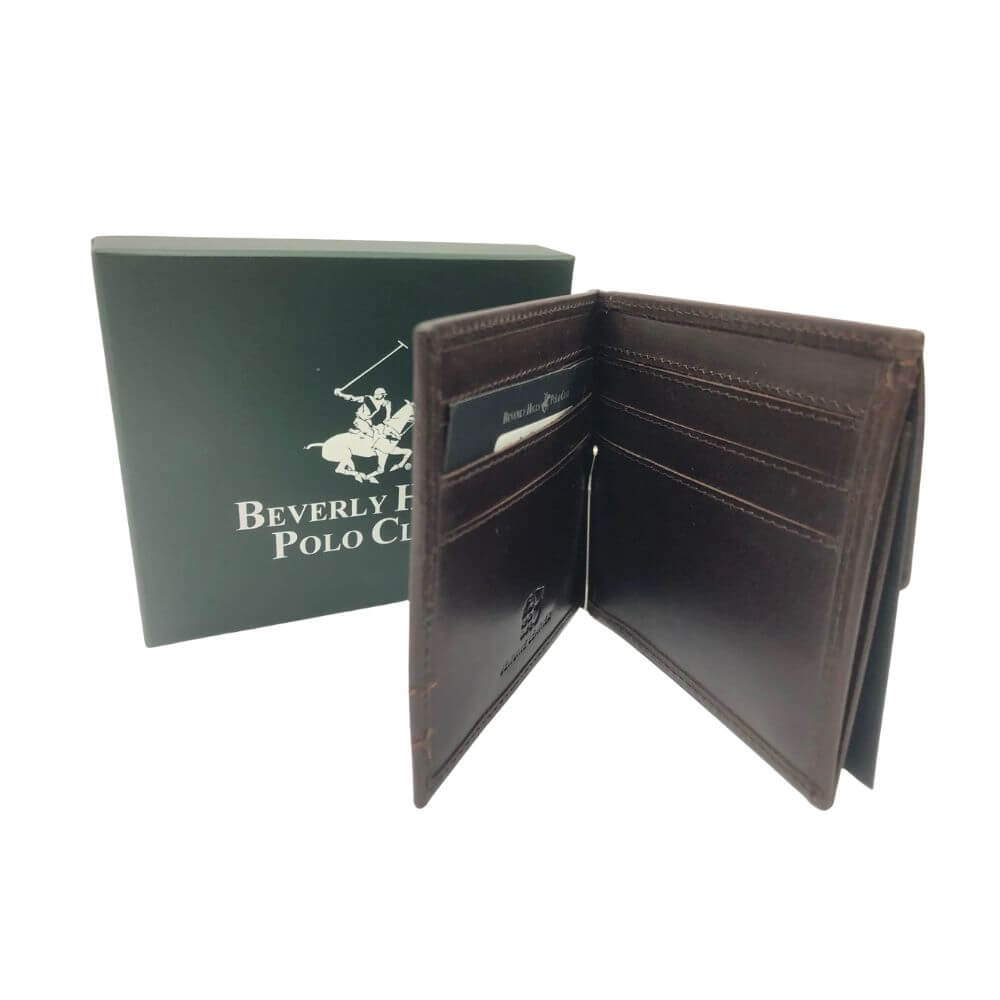 Beverly Hills Polo Club Ανδρικό Πορτοφόλι Για Κάρτες Καφέ BH-1745 MORO