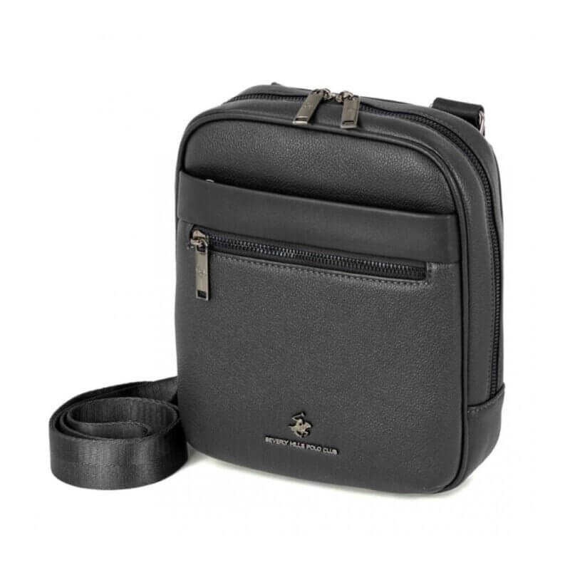 Beverly Hills Polo Club Ανδρικό Τσαντάκι Χιαστί Μαύρο BH-8513 NERO