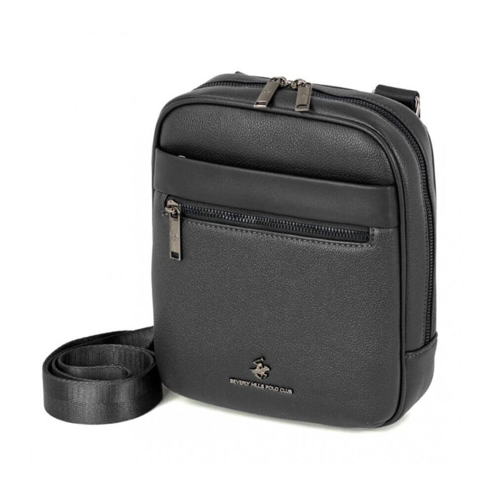 Beverly Hills Polo Club Ανδρικό Τσαντάκι Χιαστί Μαύρο BH-8513 NERO