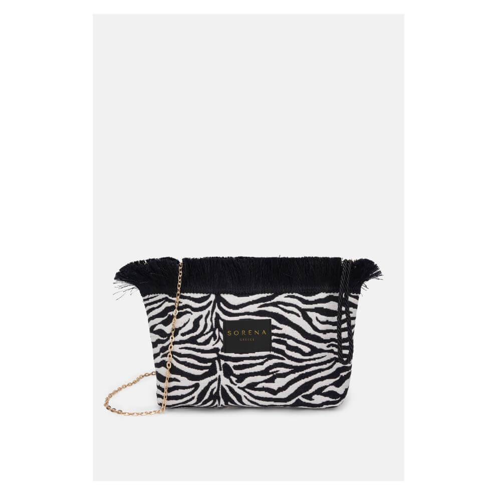 SORENA Samiopoula Zebra Clutch Γυναικεία Τσάντα Χειρός/Χιαστί