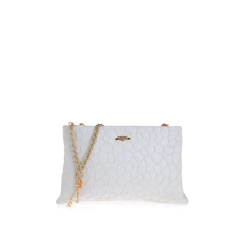 FRNC Γυναικεία Τσάντα Ώμου/Χειρός Λευκό Πέρλα 6182 PRL