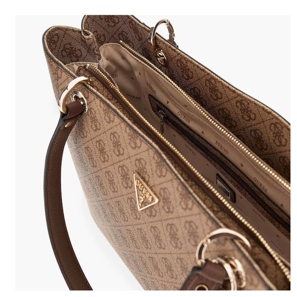 GUESS Noelle II Γυναικεία Τσάντα Ώμου Μπέζ HWBG9672250-Latte Logo