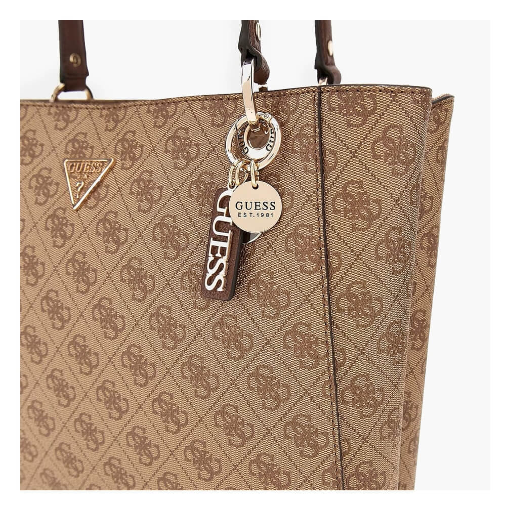 GUESS Noelle II Γυναικεία Τσάντα Ώμου Μπέζ HWBG9672250-Latte Logo