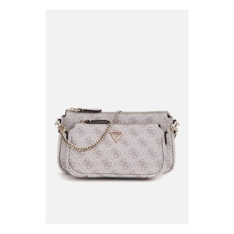 GUESS Noelle II Mini Γυναικεία Τσάντα Χειρός/Χιαστί Γκρί HWBG9672710-DARK TAUPE LOGO