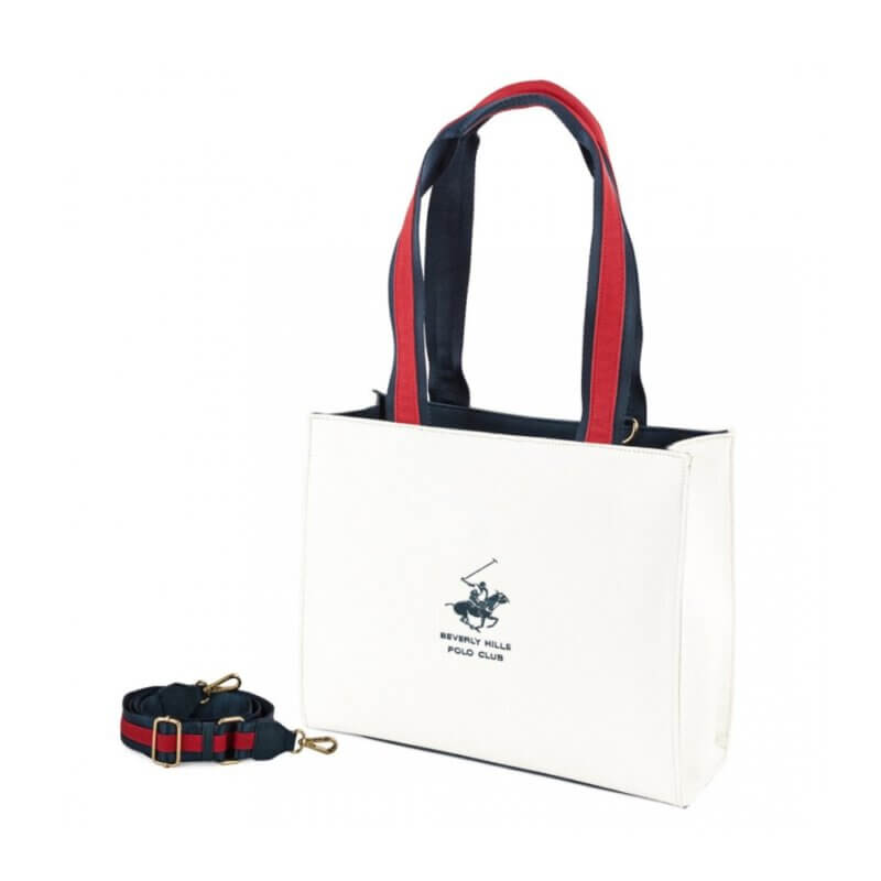 Beverly Hills Polo Club Γυναικεία Τσάντα Ώμου Λευκή BH-4550 BIANCO