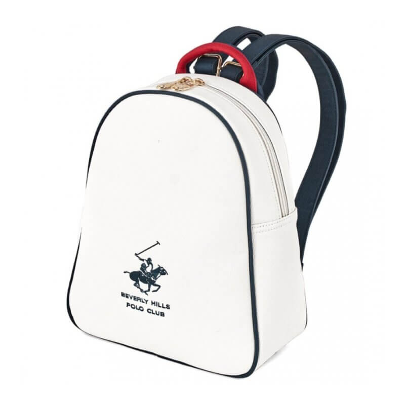 Beverly Hills Polo Club Γυναικεία Τσάντα Πλάτης Λευκή BH-4552 BIANCO
