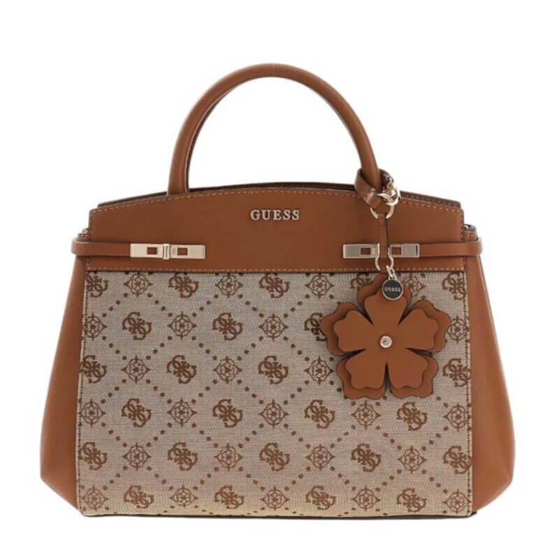 GUESS Melinda Logo Γυναικεία Τσάντα Χειρός/Χιαστί Μπέζ HWJP9902060-Latte Logo