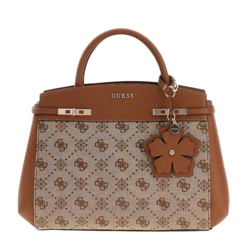 GUESS Melinda Logo Γυναικεία Τσάντα Χειρός/Χιαστί Μπέζ HWJP9902060-Latte Logo