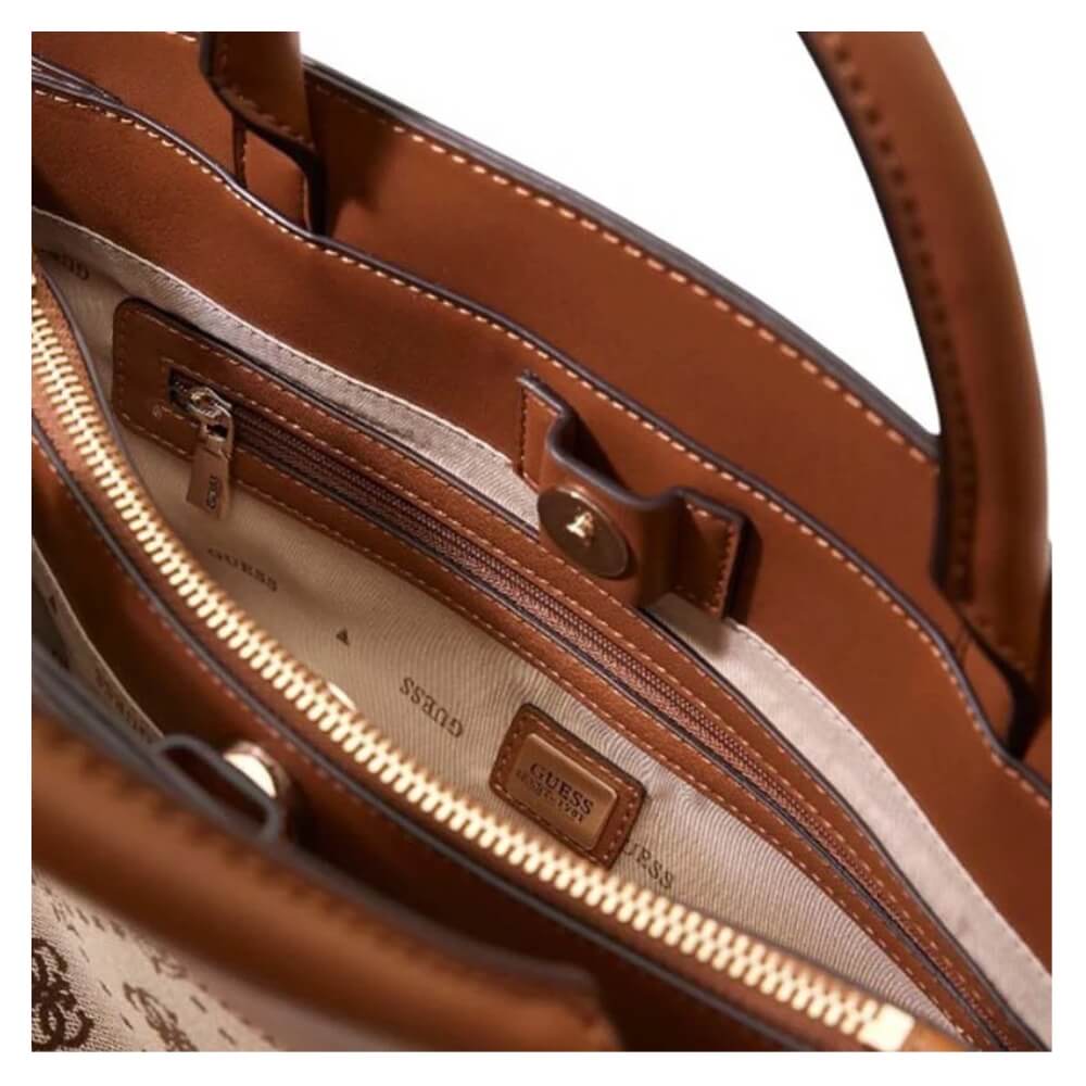 GUESS Melinda Logo Γυναικεία Τσάντα Χειρός/Χιαστί Μπέζ HWJP9902060-Latte Logo