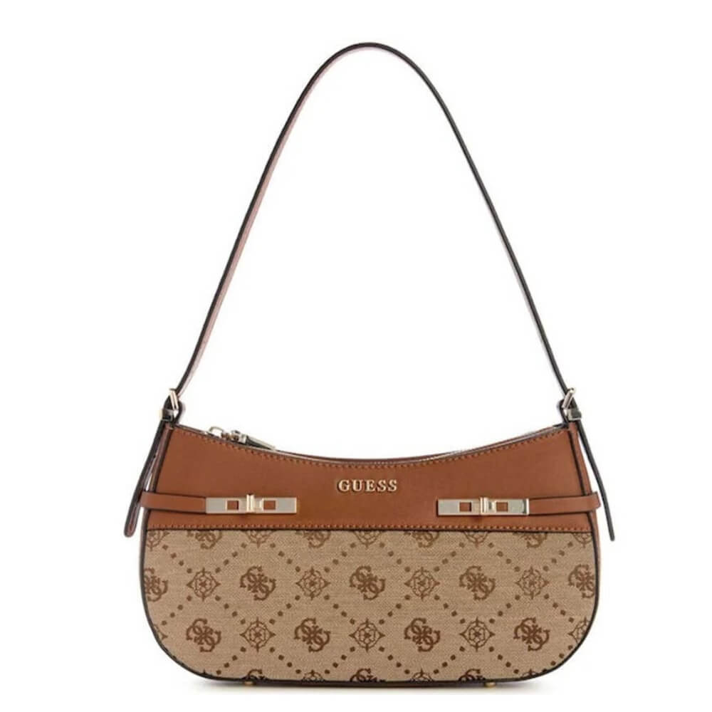GUESS Melinda Logo Γυναικεία Τσάντα Ώμου Μπέζ HWJP9902170-Latte Logo
