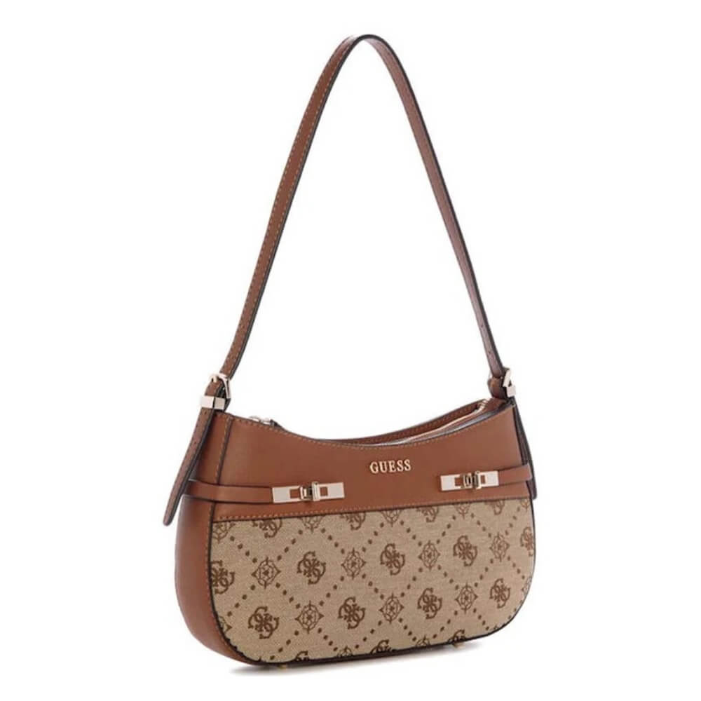 GUESS Melinda Logo Γυναικεία Τσάντα Ώμου Μπέζ HWJP9902170-Latte Logo