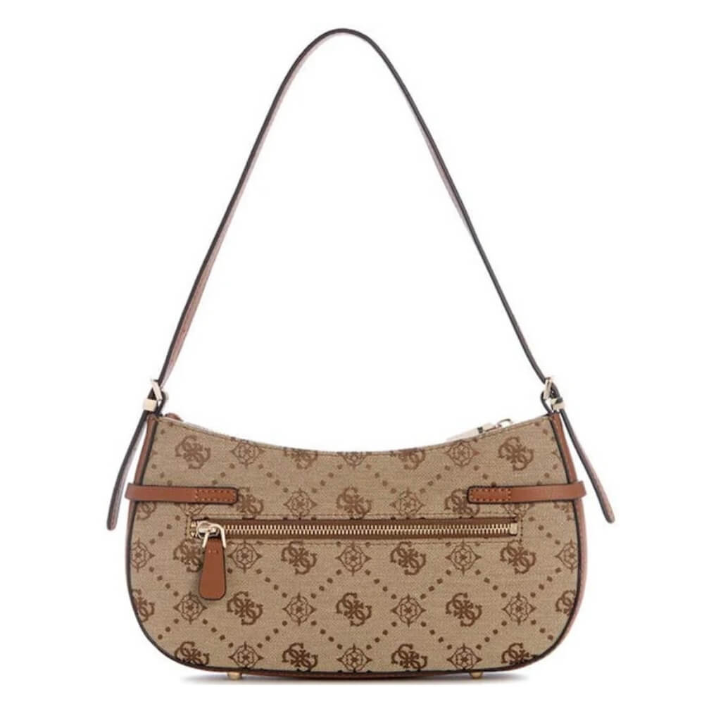 GUESS Melinda Logo Γυναικεία Τσάντα Ώμου Μπέζ HWJP9902170-Latte Logo