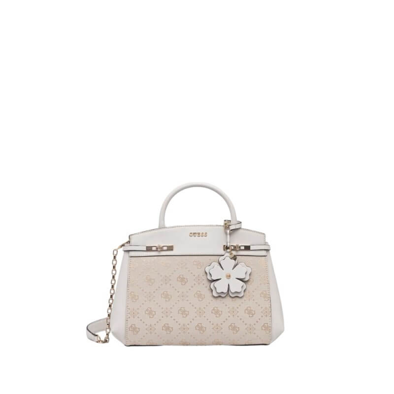GUESS Melinda Logo Γυναικεία Τσάντα Χειρός/Χιαστί Λευκή HWJP9902060-Off White Logo
