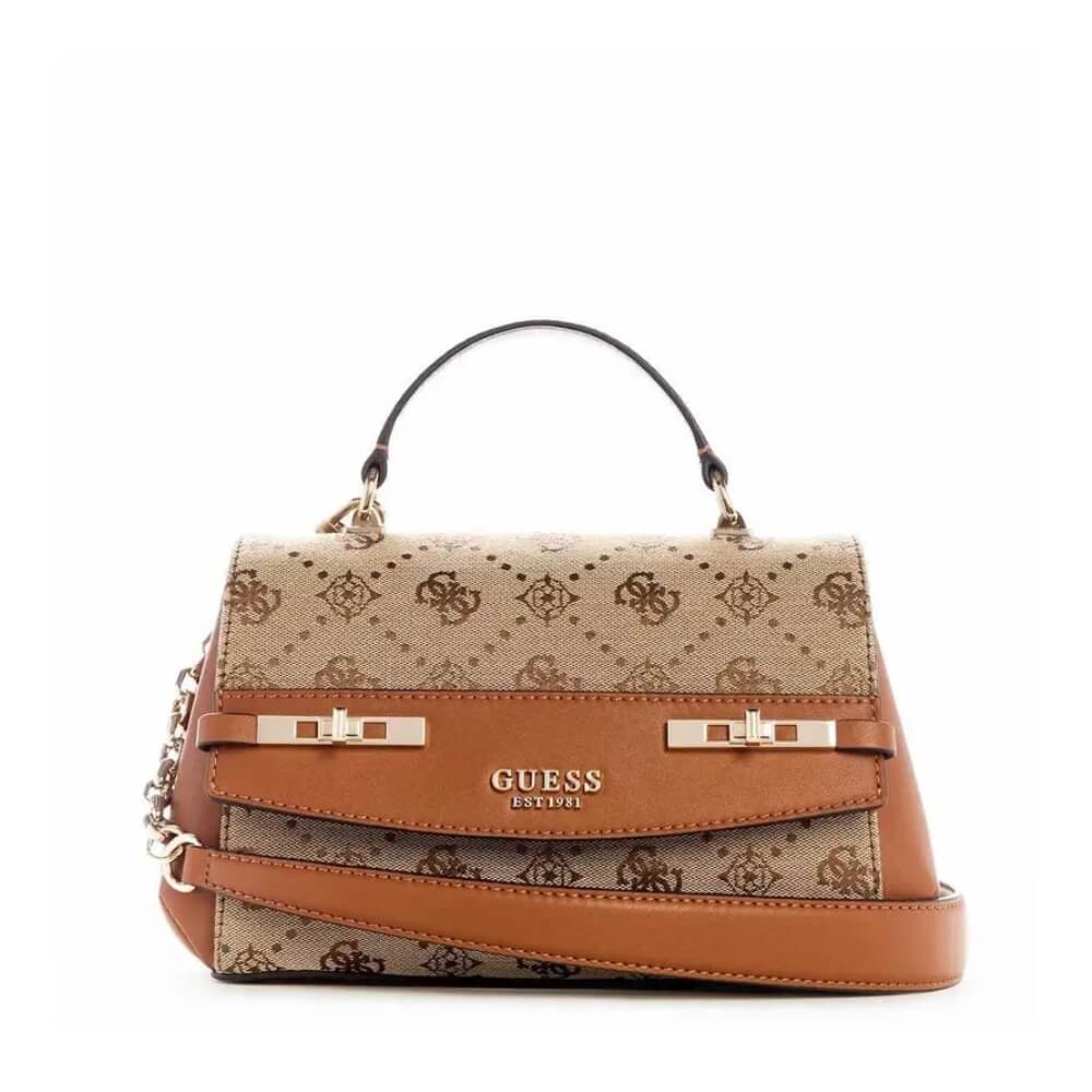 GUESS Melinda Logo Γυναικεία Τσάντα Χειρός/Χιαστί Μπέζ HWJP9902200-Latte Logo