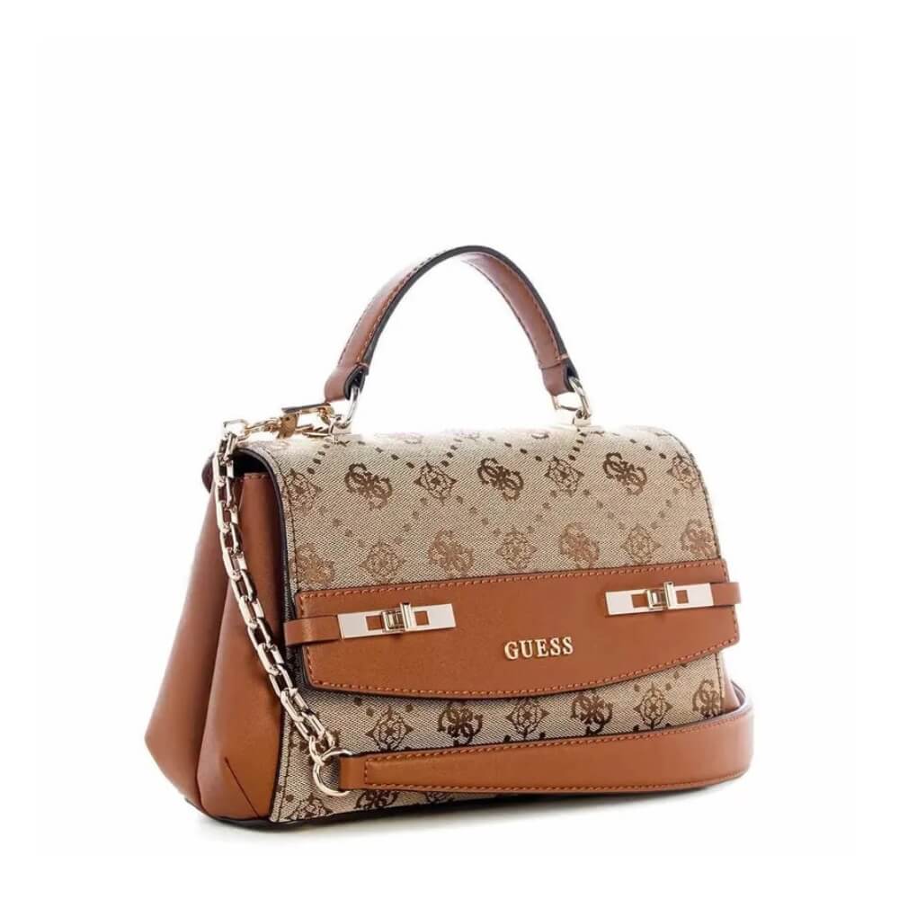 GUESS Melinda Logo Γυναικεία Τσάντα Χειρός/Χιαστί Μπέζ HWJP9902200-Latte Logo