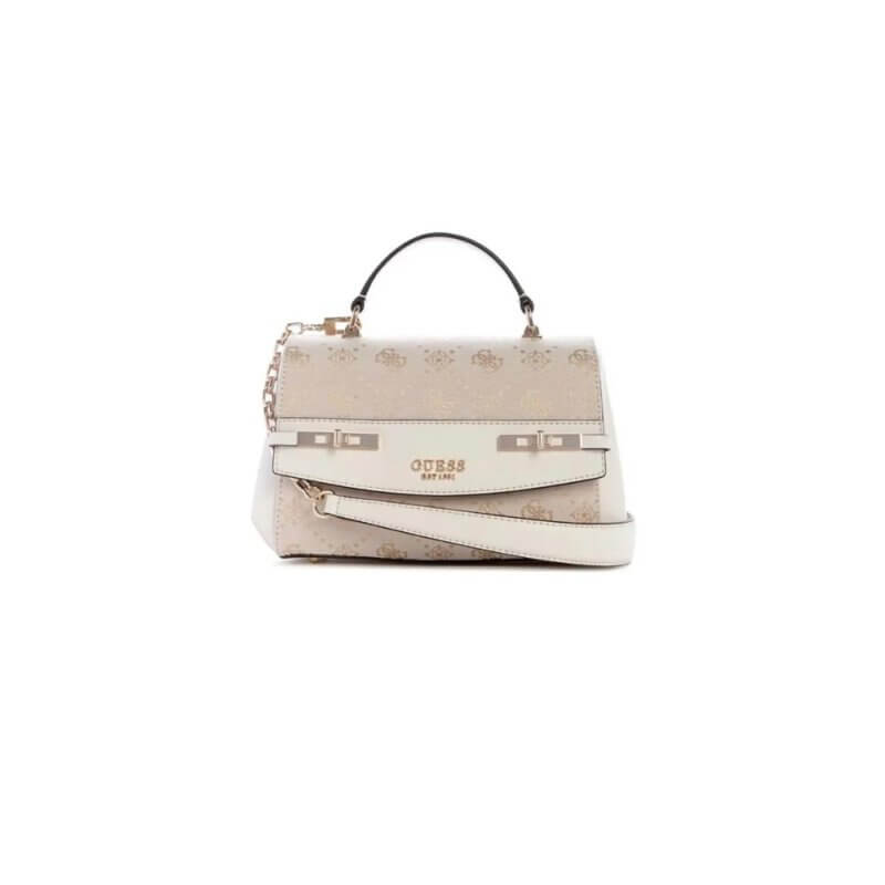 GUESS Melinda Logo Γυναικεία Τσάντα Χειρός/Χιαστί Λευκή HWJP9902200-Off White Logo