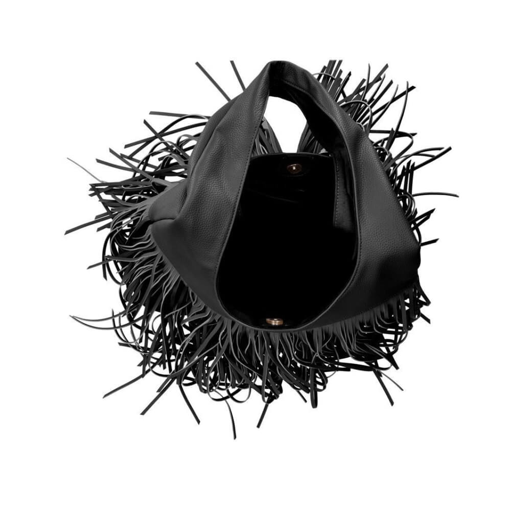 LE PANDORINE Fringe Shoulder Bag Γυναικεία Τσάντα Ώμου Μαύρη PS2610B01-C99 NERO