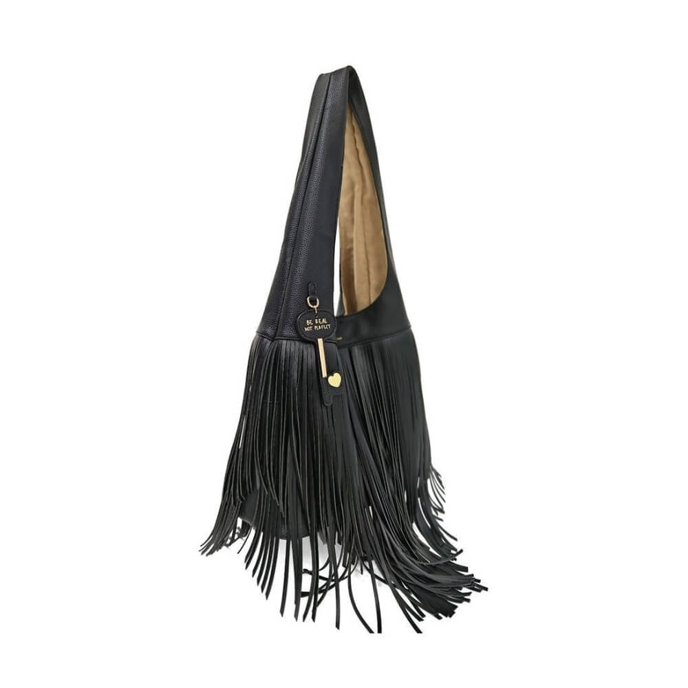 LE PANDORINE Fringe Shoulder Bag Γυναικεία Τσάντα Ώμου Μαύρη PS2610B01-C99 NERO