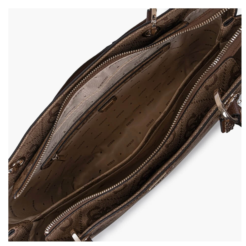 GUESS Noelle II Γυναικεία Τσάντα Ώμου Μπέζ HWSO9672250-Latte Logo/Brown