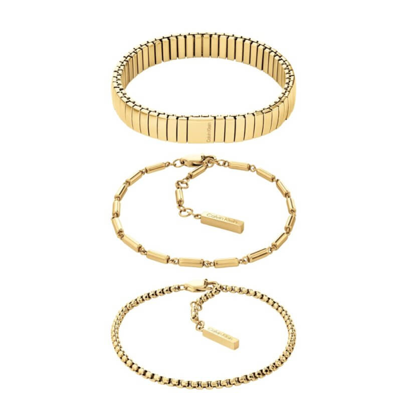 CALVIN KLEIN 3 Piece Set Stacked Bracelets Γυναικείο Βραχιόλι Χρυσό 35000838
