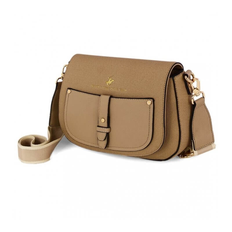 Beverly Hills Polo Club Γυναικεία Τσάντα Χιαστί Μπέζ BH-4545 BEIGE