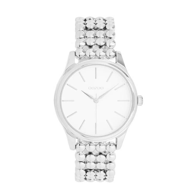 OOZOO Timepieces Silver Stainless Steel Γυναικείο Ρολόι Ασημί C11670