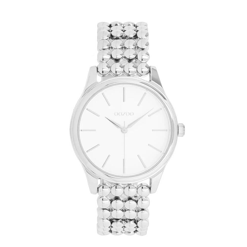 OOZOO Timepieces Silver Stainless Steel Γυναικείο Ρολόι Ασημί C11670