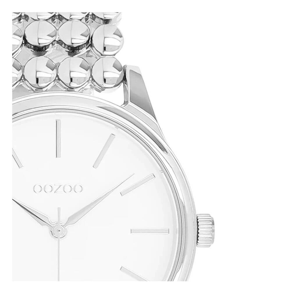 OOZOO Timepieces Silver Stainless Steel Γυναικείο Ρολόι Ασημί C11670