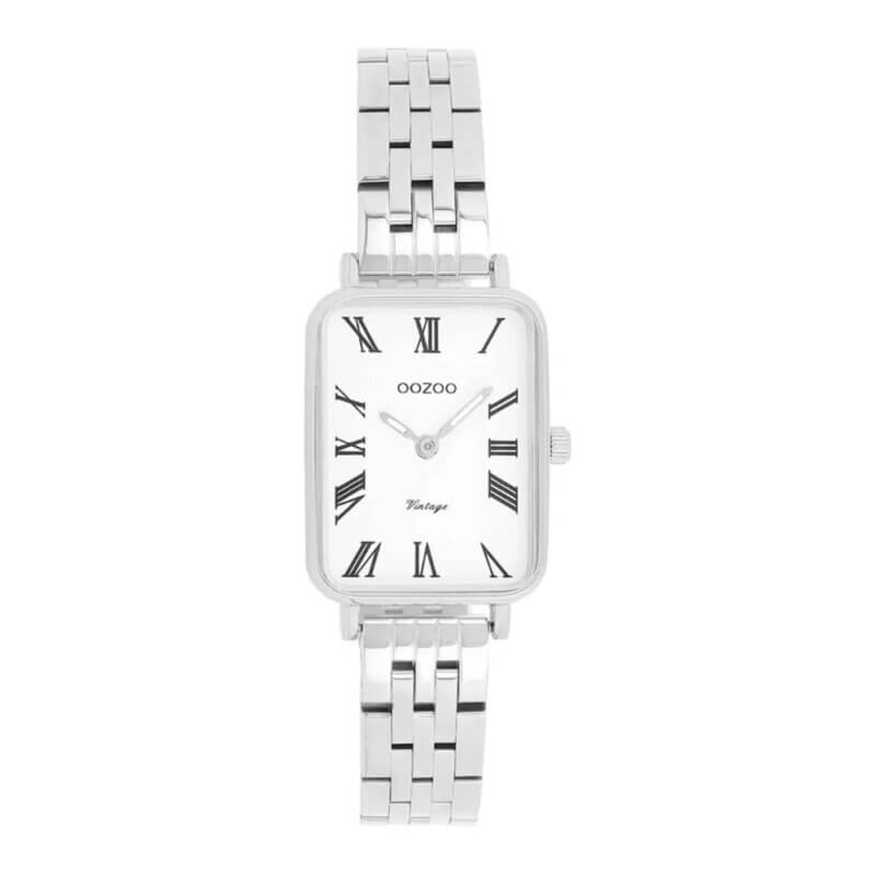 OOZOO Timepieces Vintage Silver Stainless Steel Γυναικείο Ρολόι Ασημί C20410