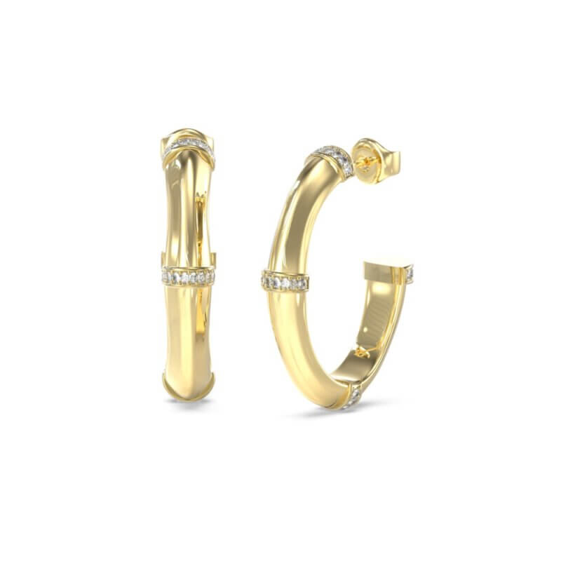 GUESS Steel Bamboo Γυναικεία Σκουλαρίκια Χρυσά JUBE05160JWYGT/U